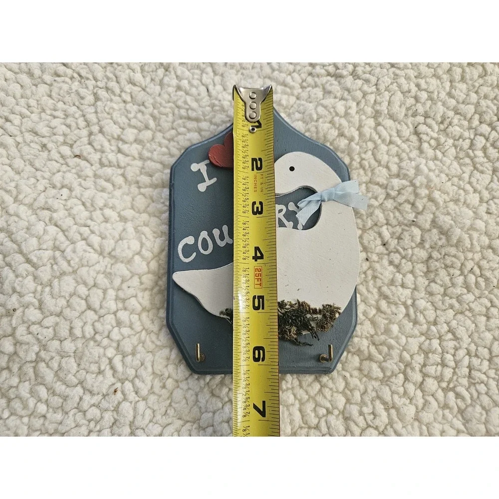 Vintage 1987 Artmark Country Goose Wooden Key Rack Granny Core Cottage‎ Core